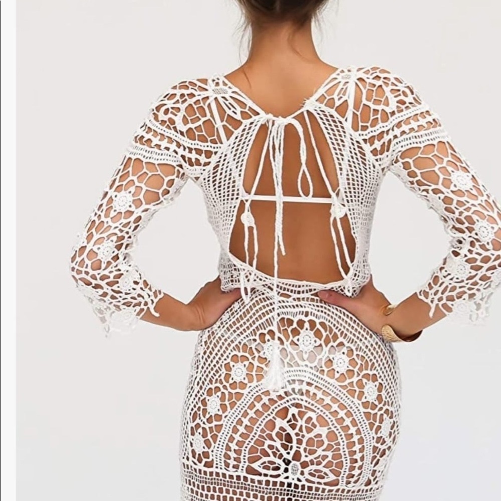 Beach bikinis cover openwork lace Dress Sexy Hollo - Picture 2 of 3